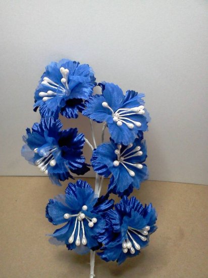 Blue fabric Flowers* - Click Image to Close