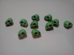 Bright Green Skull Beads*