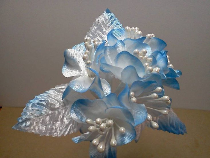 Blue Fabric Flowers* - Click Image to Close