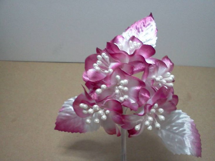 Burgundy fabric flowers - Click Image to Close