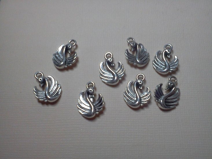 Silver Swan Charms* - Click Image to Close