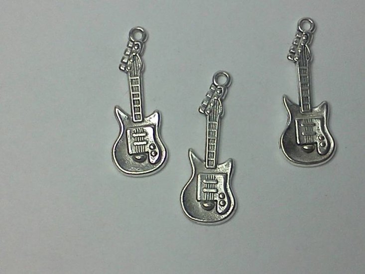 Silver Guitar Charms* - Click Image to Close