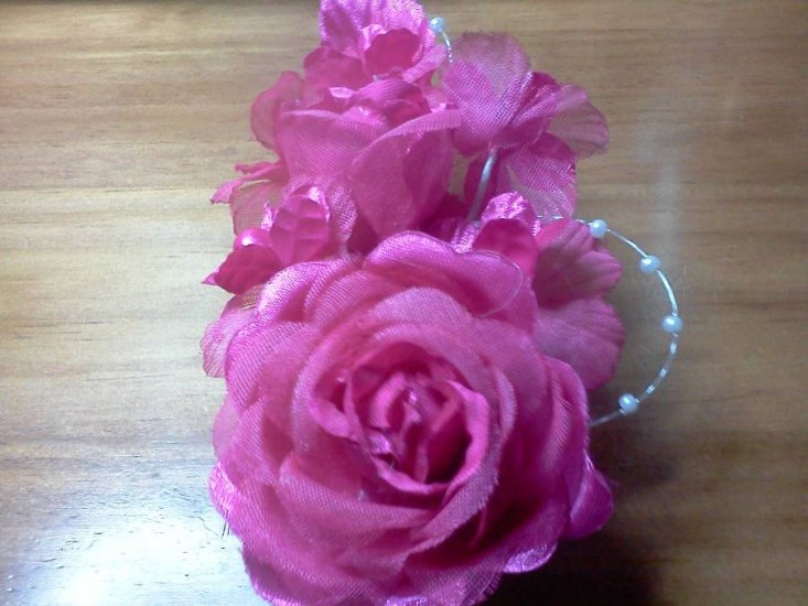 Fuschia Fabric Roses* - Click Image to Close