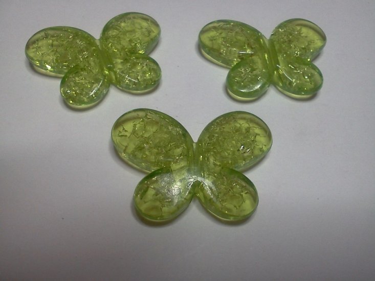 Green Crackle Butterflies* - Click Image to Close