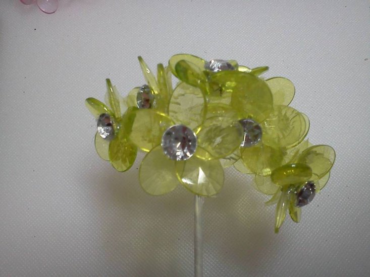 Acrylic Green Flowers* - Click Image to Close