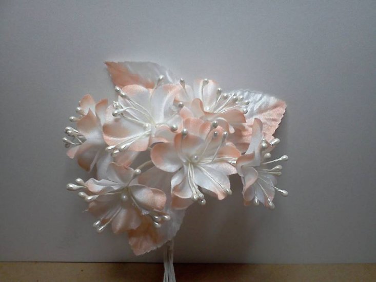 Peach fabric Flowers* - Click Image to Close