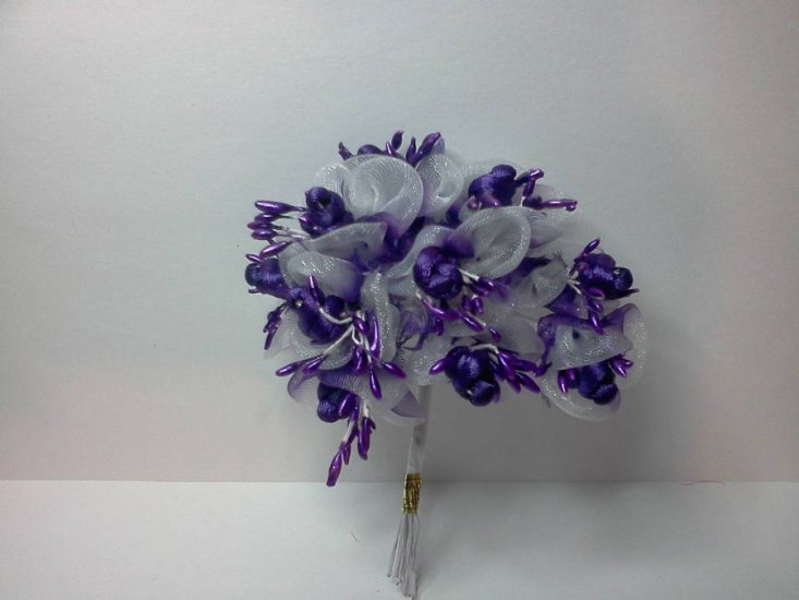 Purple fabric Roses - Click Image to Close