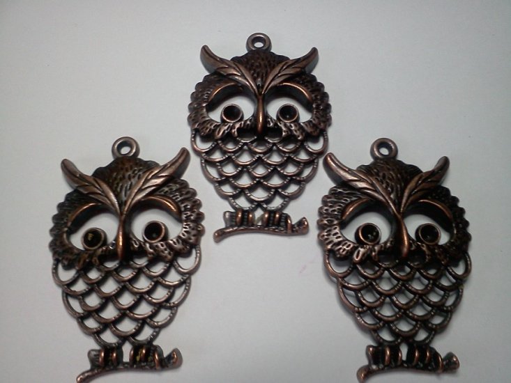 Antique Bronze Owls* - Click Image to Close