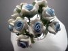 White Porcelain/Blue Ribbon Roses*