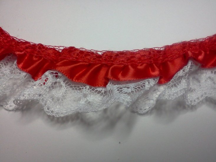 Red Satin Lace Trim* - Click Image to Close