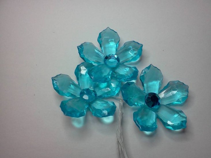 Acrylic Blue Flowers - Click Image to Close
