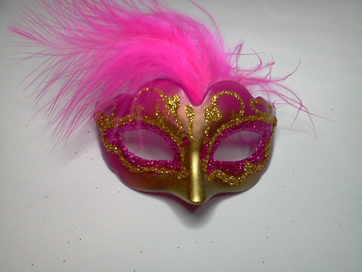 Fuschia/Gold mask* - Click Image to Close