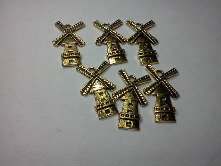 Gold Windmill Charms* - Click Image to Close