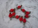 Red Fabric Flowers*