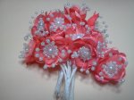 Coral Fabric Flowers*