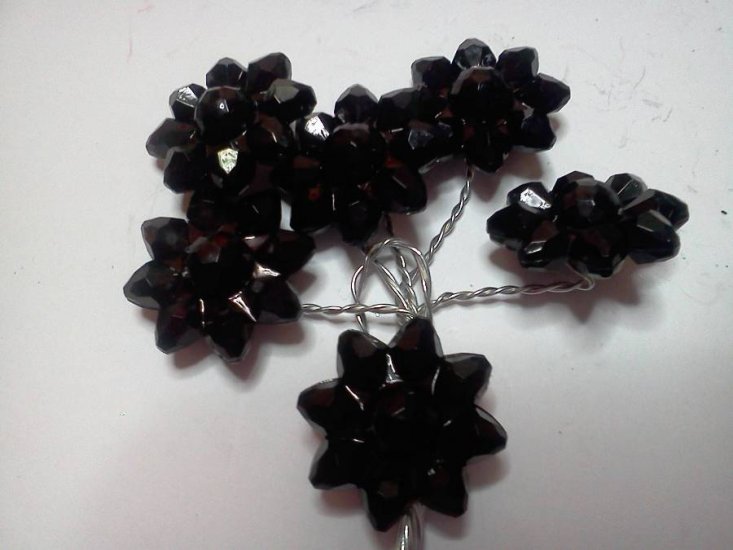 Acrylic Black Flowers Small* - Click Image to Close