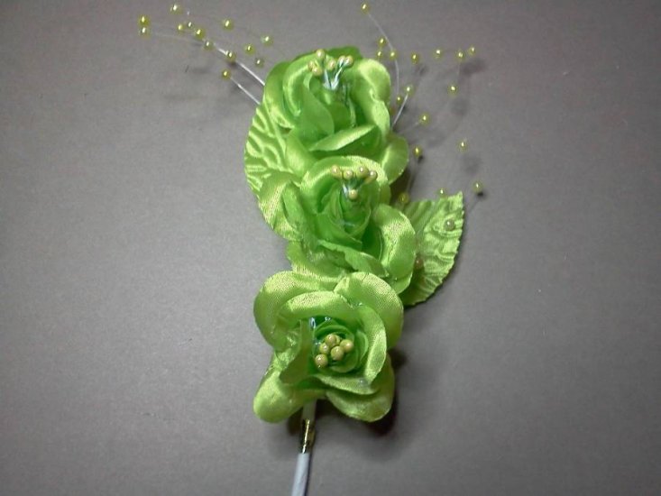 Green fabric Roses* - Click Image to Close
