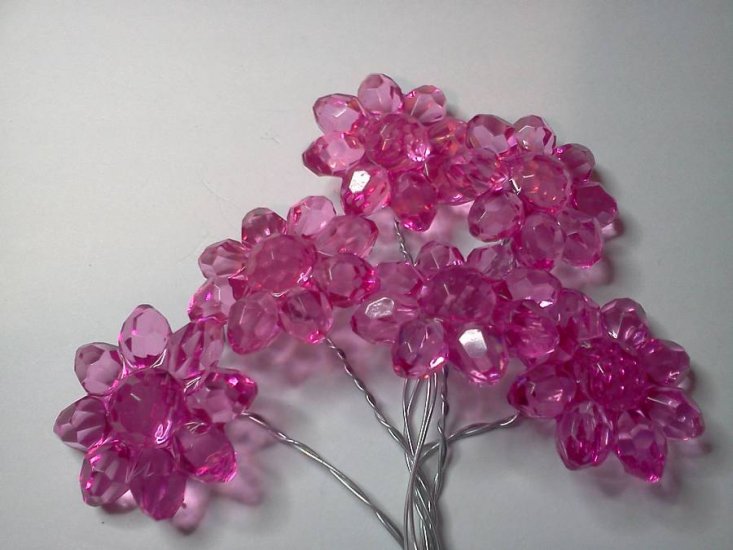 Acrylic Fuschia Flowers* - Click Image to Close