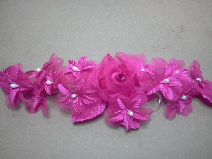 Fuschia fabric Flowers* - Click Image to Close