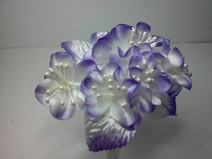 Purple fabric Flowers* - Click Image to Close