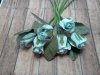 10 Blue Fabric Roses*