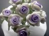 White Porcelain/Lavender Ribbon Roses*