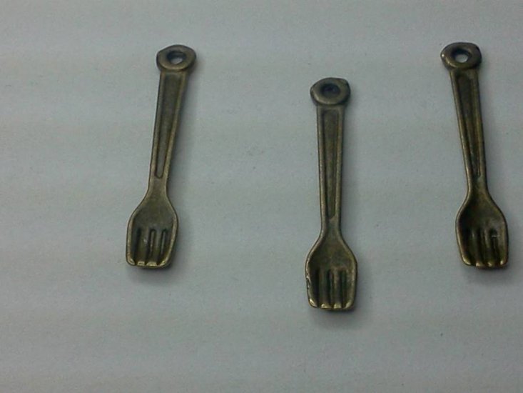Bronze Fork Charms* - Click Image to Close