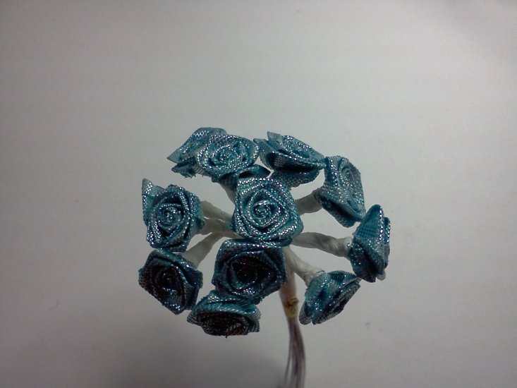 Metallic Blue Flowers* - Click Image to Close