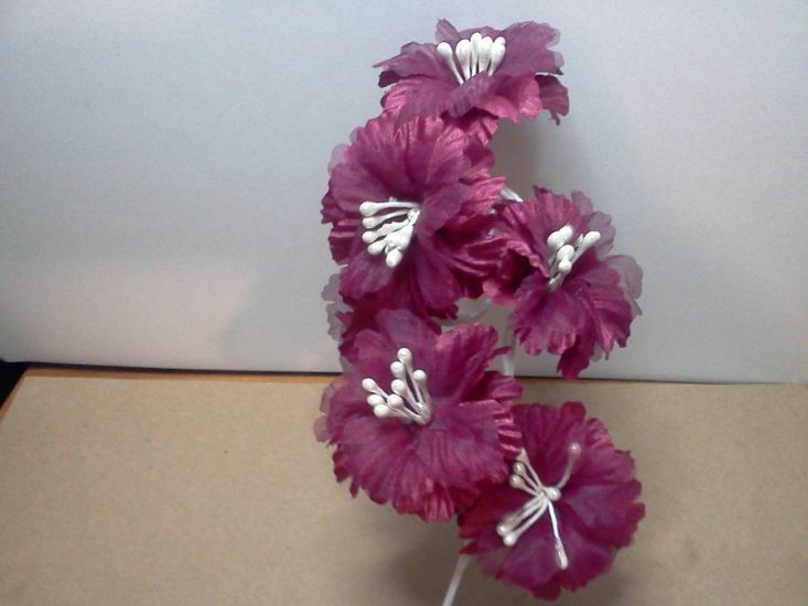 Burgundy fabric Flowers* - Click Image to Close
