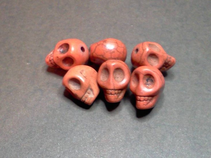 Redish Color Skull Beads* - Click Image to Close