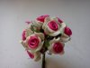 White Porcelain/Fuschia Ribbon Roses*