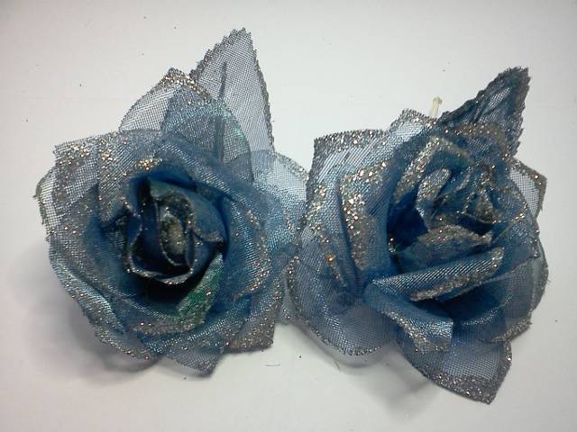 2 Glitter Blue Roses* - Click Image to Close