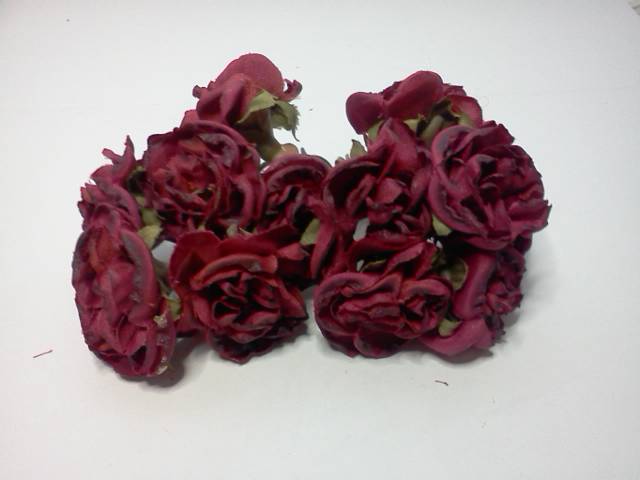 Burgundy Fabric Flowers* - Click Image to Close