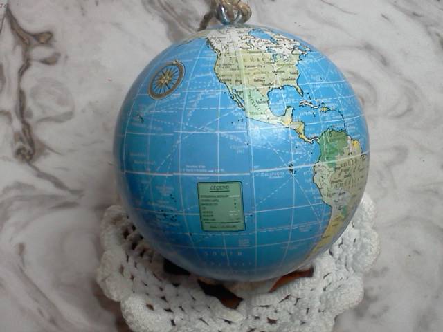 Blue Globe of World Map* - Click Image to Close