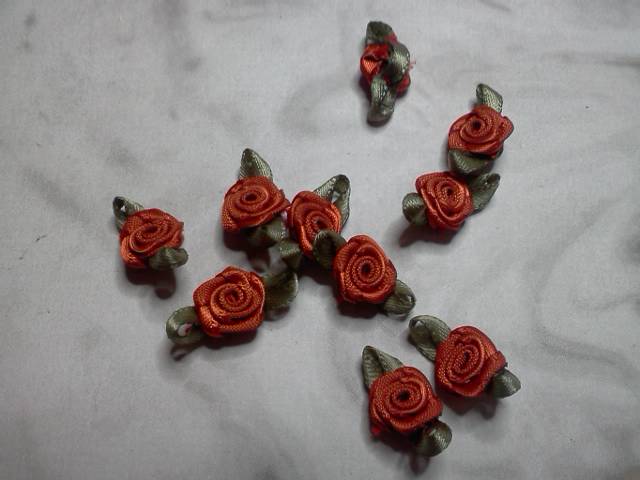 Rust Fabric Flowers* - Click Image to Close