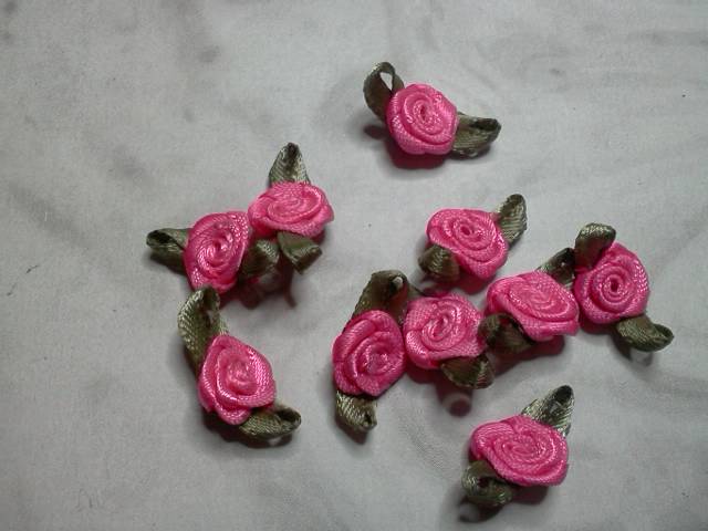 Pink Fabric Flowers* - Click Image to Close