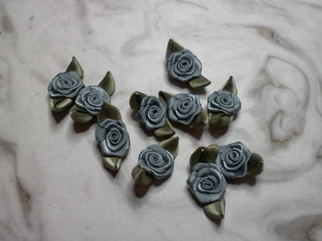 Grey Fabric Flowers* - Click Image to Close