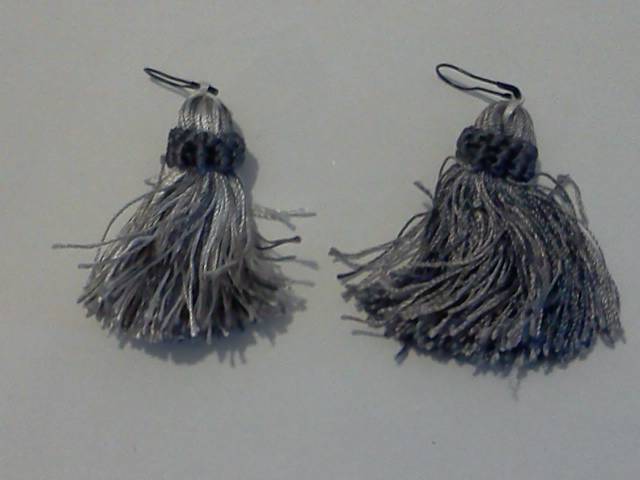 Blue/Grey Tassels - Click Image to Close