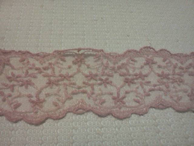 Dusty Rose Sheer Lace - Click Image to Close