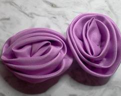2 Lavender Fabric Roses* - Click Image to Close